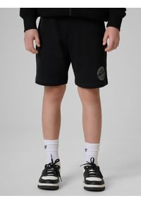 4f - 4F Spodenki dresowe chłopięce - czarne 146 (10-11 lat). Okazja: na co dzień. Kolor: czarny. Materiał: dresówka. Długość: krótkie. Sezon: lato. Styl: casual #2