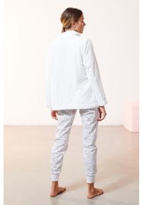Etam - Komplet piżamowy 3-częściowy OANA. Kolor: biały. Materiał: bawełna, poliester, dzianina. Długość: długie. Wzór: gładki #4