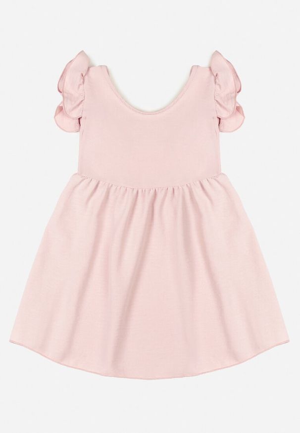 Born2be - Ciemnoróżowa Sukienka Harmelle. Typ kołnierza: kołnierz z falbankami. Kolor: różowy. Materiał: tkanina. Wzór: gładki, jednolity. Styl: elegancki