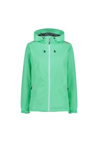 Kurtka przeciwdeszczowa z kapturem damska Ripstop CMP. Typ kołnierza: kaptur. Kolor: zielony. Sport: turystyka piesza #1