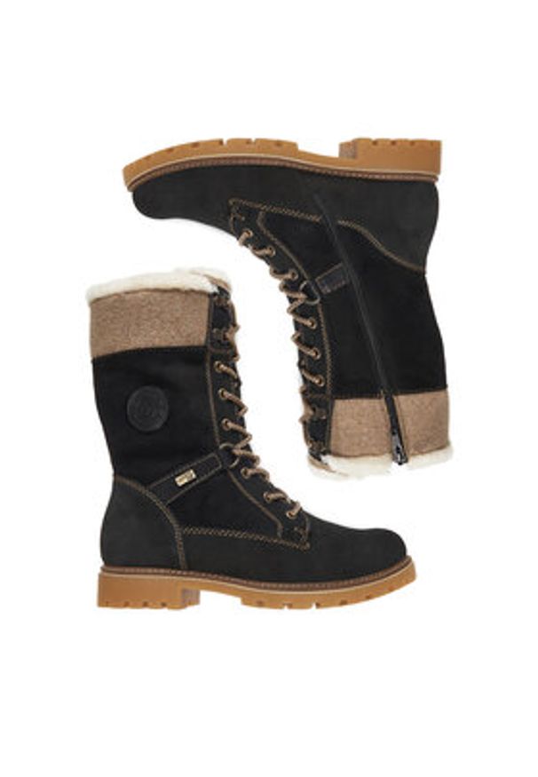 Remonte Trzewiki CEO-D8474-03 Czarny. Kolor: czarny. Materiał: nubuk, skóra