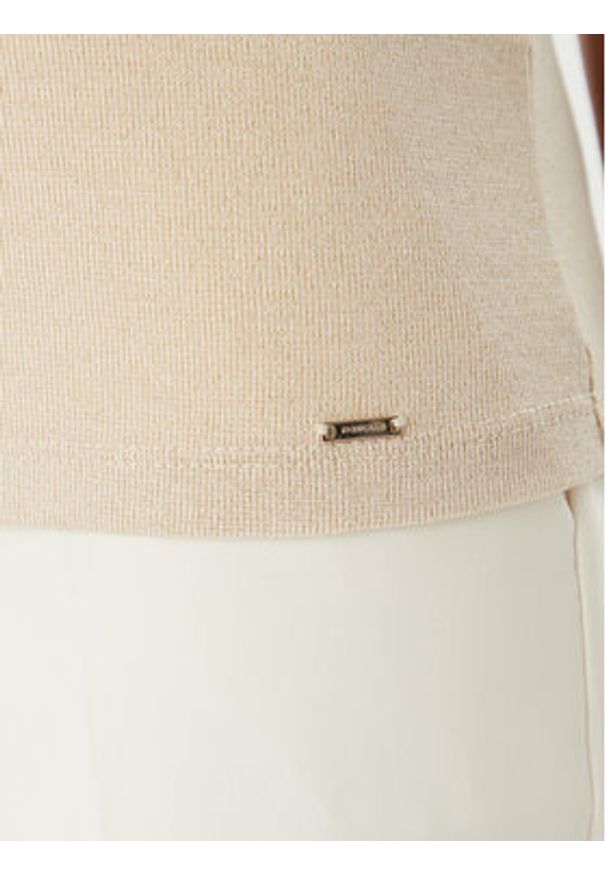 Morgan Top 251-DIDOA Beżowy Slim Fit. Kolor: beżowy. Materiał: wiskoza