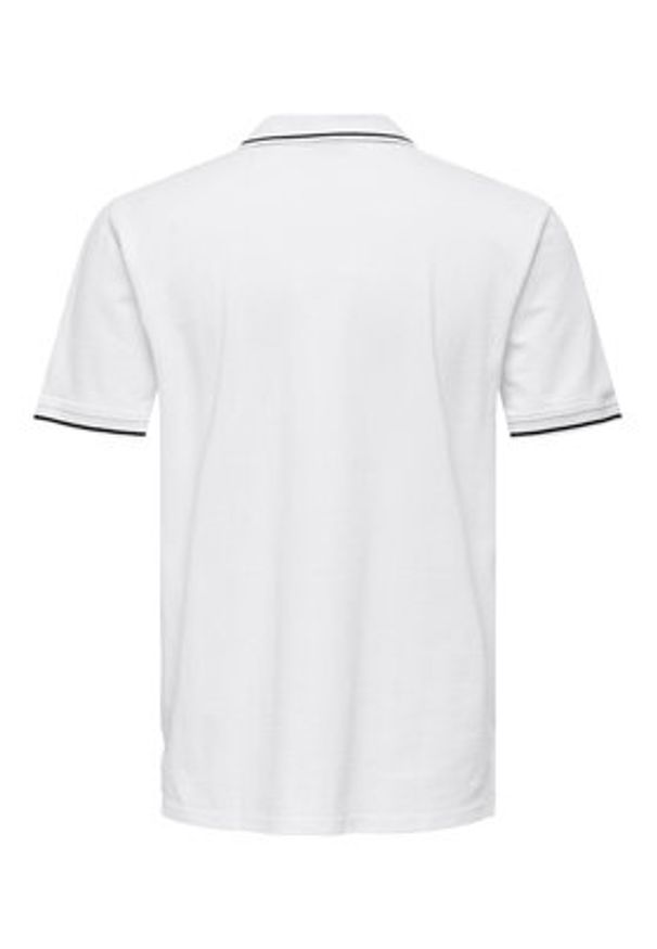 Only & Sons Polo Fletcher 22024827 Biały Regular Fit. Typ kołnierza: polo. Kolor: biały. Materiał: bawełna