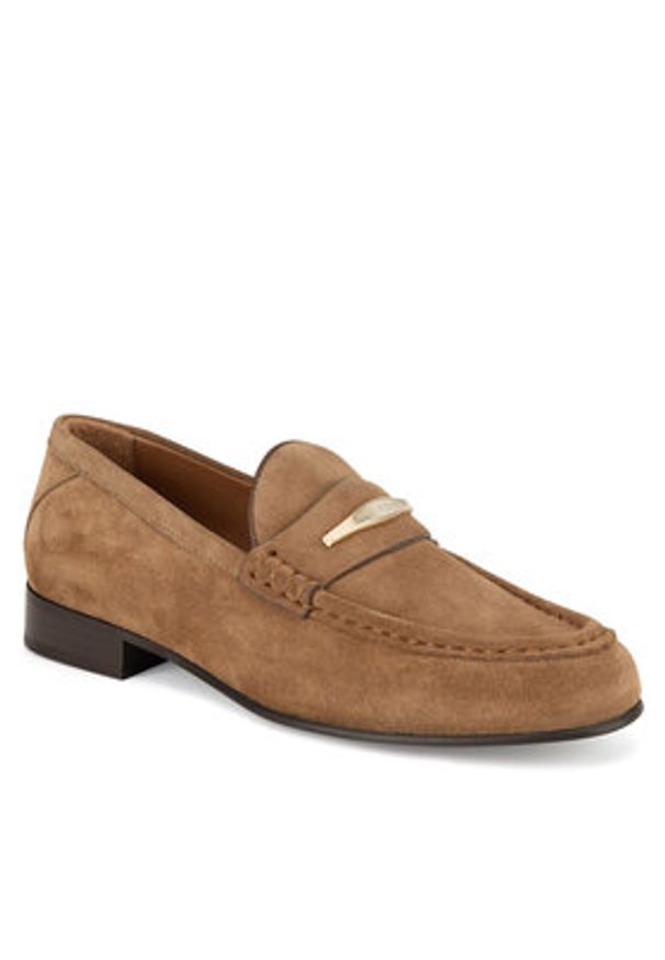 Gino Rossi Mokasyny ELYSE-130 Beżowy. Kolor: beżowy. Materiał: zamsz, skóra