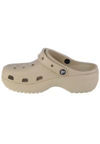 Klapki Crocs Classic Platform Clog W 206750-2Y2 beżowy. Okazja: na co dzień. Kolor: beżowy. Materiał: materiał, guma. Obcas: na platformie. Styl: casual #3