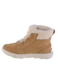 sorel - Buty do chodzenia damskie Sorel Explorer Next Carnival Wp. Wysokość cholewki: za kostkę. Zapięcie: sznurówki. Kolor: beżowy. Materiał: guma, materiał, syntetyk. Szerokość cholewki: normalna. Sezon: zima