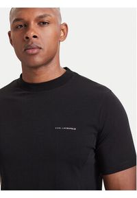 Karl Lagerfeld - KARL LAGERFELD T-Shirt 755033 564235 Czarny Regular Fit. Typ kołnierza: dekolt w karo. Kolor: czarny. Materiał: bawełna #4