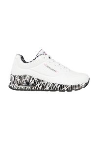 skechers - Buty na co dzień damskie SKECHERS UNO LOVING LOVE. Okazja: na co dzień. Zapięcie: sznurówki. Kolor: biały. Materiał: materiał, syntetyk. Szerokość cholewki: normalna. Wzór: aplikacja. Sport: turystyka piesza