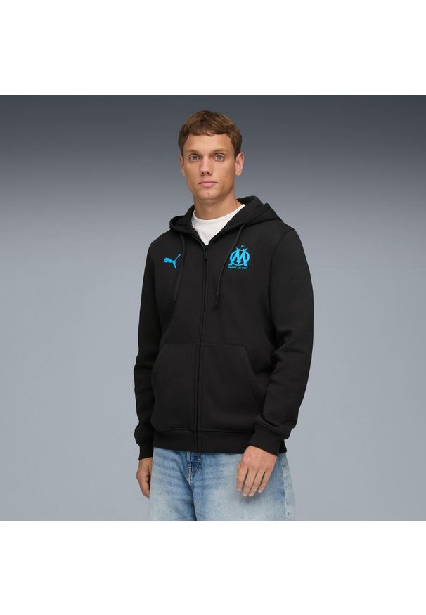 Puma - Bluza z kapturem z zamkiem OM FL 2025/26. Typ kołnierza: kaptur. Kolor: czarny. Sport: piłka nożna