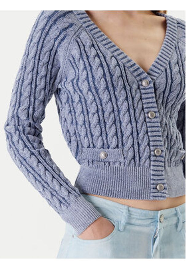 Guess Kardigan W5YR15 Z3OU0 Niebieski Regular Fit. Kolor: niebieski. Materiał: bawełna
