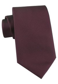 Elegancki Krawat Chattier - Głębokie Bordo, Burgund, Drobny Groszek. Kolor: czerwony. Materiał: tkanina. Wzór: grochy. Styl: elegancki #1