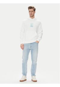 Calvin Klein Jeans Bluza Brush Stroke J30J327525 Biały Regular Fit. Kolor: biały. Materiał: bawełna #4