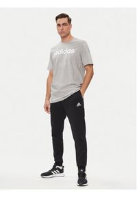 Adidas - adidas T-Shirt Essentials Single Jersey Linear Embroidered Logo T-Shirt IC9277 Szary Regular Fit. Kolor: szary. Materiał: bawełna #3