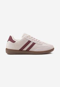 Born2be - Beżowe Sneakersy Ozdobione Paskami Nalierre. Okazja: na co dzień. Zapięcie: pasek. Kolor: beżowy. Materiał: jeans. Wzór: aplikacja #6