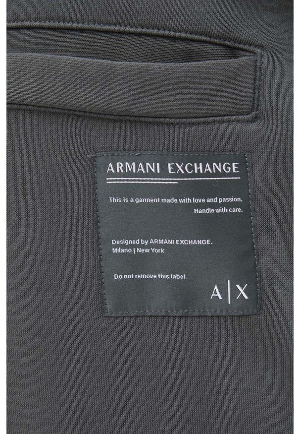Armani Exchange spodnie dresowe męskie kolor zielony wzorzyste. Kolor: zielony. Materiał: dresówka