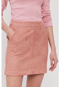 Vero Moda Spódnica kolor różowy mini prosta. Okazja: na co dzień. Kolor: różowy. Materiał: dzianina. Wzór: gładki. Styl: casual #1