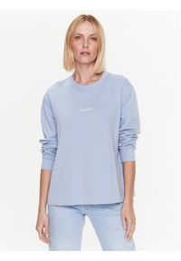Calvin Klein Curve Bluza Inclu Micro Logo K20K205472 Niebieski Regular Fit. Kolor: niebieski. Materiał: syntetyk, bawełna