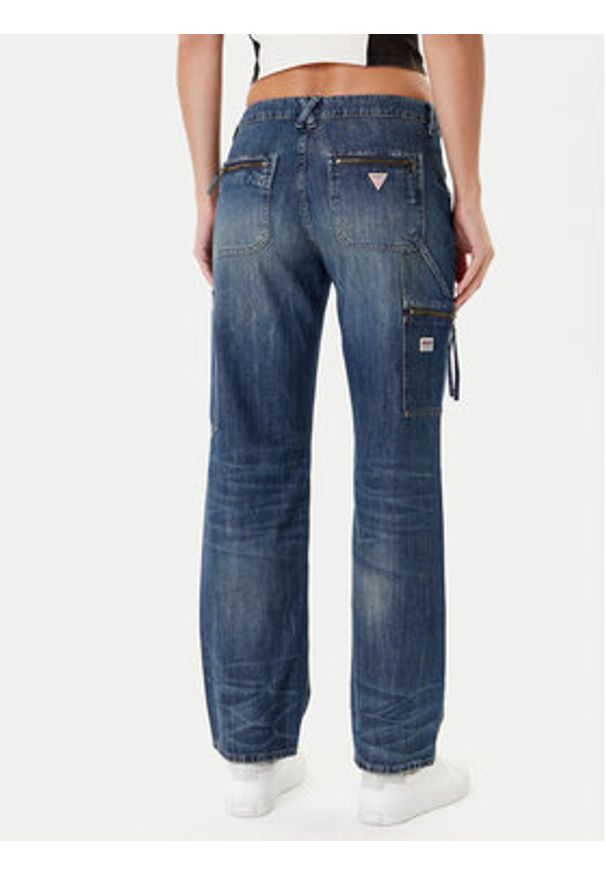 Guess Jeansy W5YA2E D5R0D Granatowy Straight Leg. Kolor: niebieski
