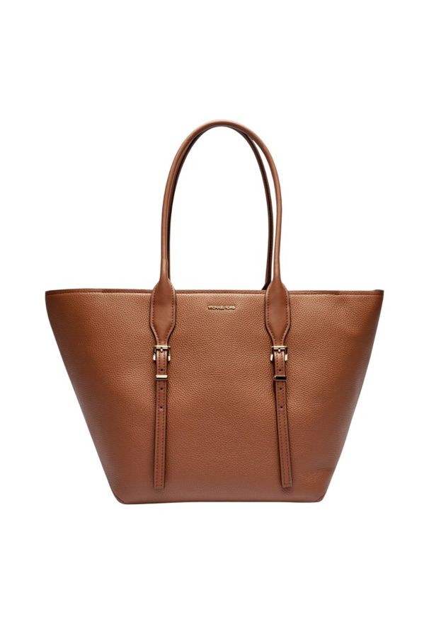 Michael Kors - MICHAEL KORS Brązowa shopperka skórzana. Kolor: brązowy. Materiał: skórzane. Styl: klasyczny, casual, elegancki