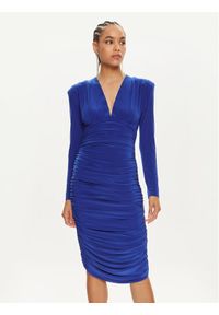 NORMA KAMALI Sukienka koktajlowa KK1243PLD21805 Niebieski Slim Fit. Kolor: niebieski. Materiał: syntetyk. Styl: wizytowy