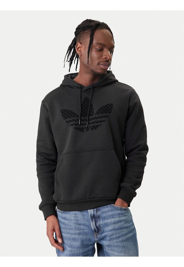 Adidas - adidas Bluza Monogram Infill KD1358 Czarny Regular Fit. Kolor: czarny. Materiał: bawełna