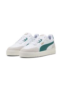 Puma - Sneakersy unisex Shuffle Downtown PUMA White Wild Green Vapor Gray. Kolor: szary, biały, zielony, wielokolorowy. Sport: turystyka piesza