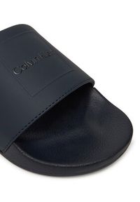 Calvin Klein Klapki Pool Slide W/ Ck Square HM0HM01754 Granatowy. Kolor: niebieski. Materiał: skóra #5