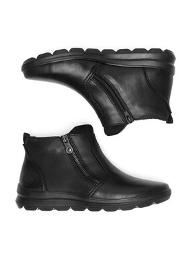 Rieker Botki Z0060-00 Czarny. Kolor: czarny. Materiał: skóra