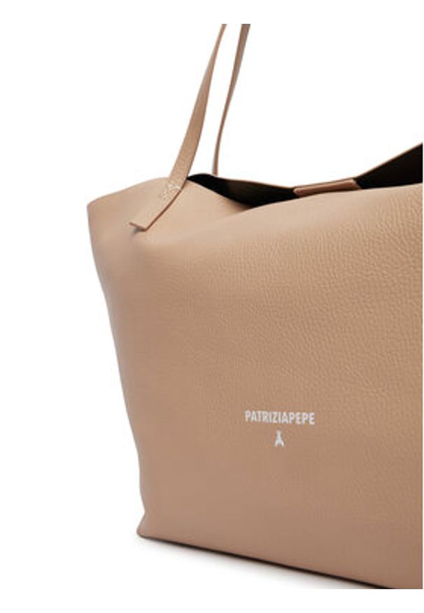 Patrizia Pepe Torebka 2B0130/L148-R874 Beżowy. Kolor: beżowy. Materiał: skórzane