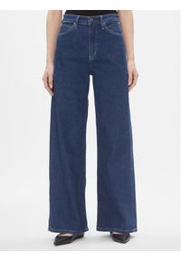 Calvin Klein Jeansy High Rise Wide - Mid Blue K20K206304 Granatowy Relaxed Fit. Kolor: niebieski