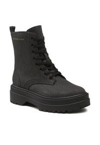 TOMMY HILFIGER - Tommy Hilfiger Trapery Feminine Essential Canvas FW0FW07357 Czarny. Kolor: czarny. Materiał: materiał #2