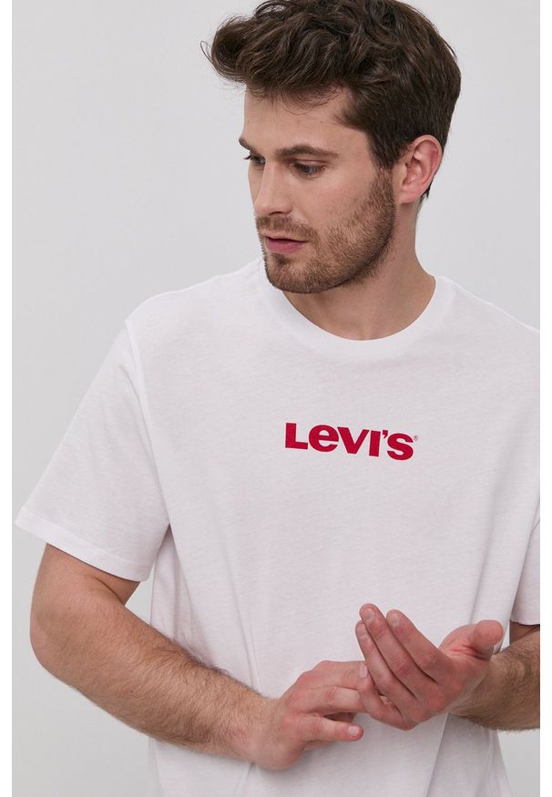 Levi's® - Levi's - T-shirt. Okazja: na co dzień, na spotkanie biznesowe. Kolor: biały. Wzór: nadruk. Styl: biznesowy, casual