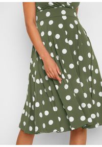 bonprix - Sukienka T-shirtowa w kropki. Kolor: zielony, różowy. Wzór: kropki, grochy #2