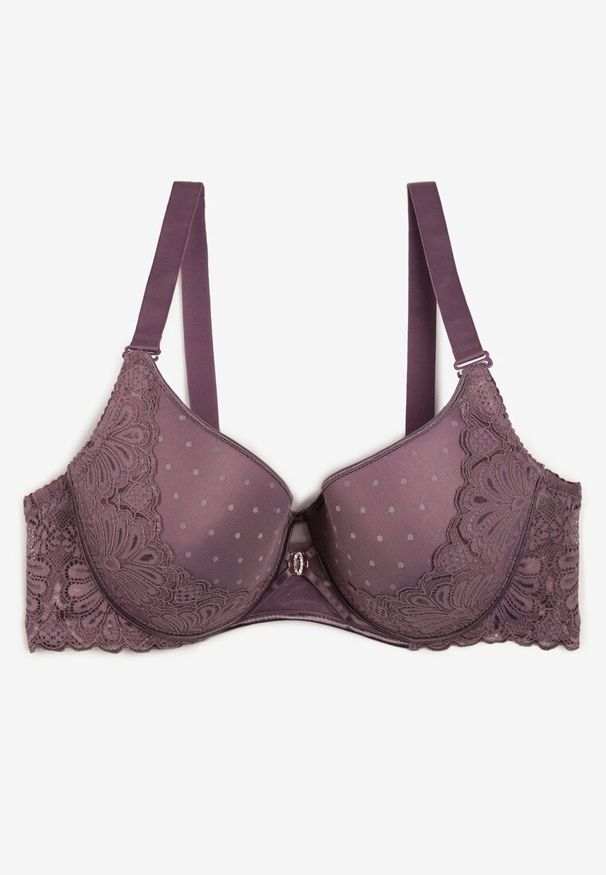 Born2be - Fioletowy Koronkowy Biustonosz Full Cup Giselleth. Kolor: fioletowy. Materiał: koronka