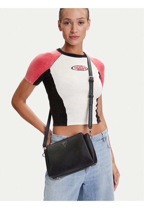 Guess Torebka Noelle II HWZG96 72120 Czarny. Kolor: czarny. Materiał: skórzane