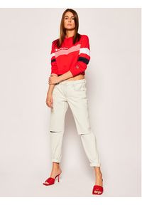 Champion Bluza Graphic Stripe And Colour Block Cropped 112761 Czerwony Regular Fit. Kolor: czerwony. Materiał: bawełna #5