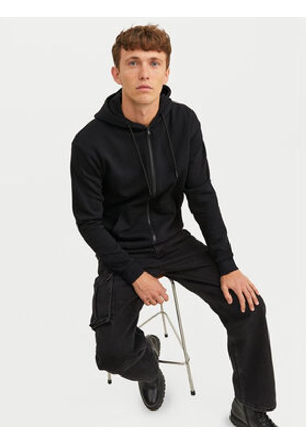 Jack & Jones Bluza Bradley 12249342 Czarny Relaxed Fit. Kolor: czarny. Materiał: syntetyk