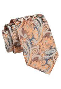 Modny Krawat Męski - Alties - Orientalny Wzór w Odcienie Brązów i Beżów. Kolor: brązowy, wielokolorowy, beżowy. Materiał: tkanina. Styl: elegancki, wizytowy #1