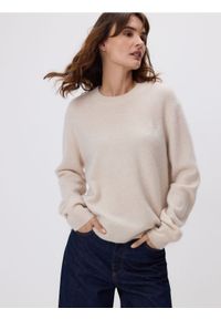 Reserved - Sweter z wełną i dodatkiem kaszmiru - beżowy. Kolor: beżowy. Materiał: wełna, kaszmir #1