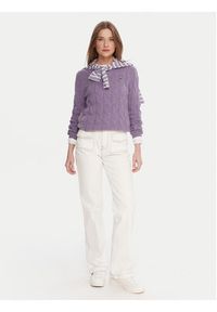 TOMMY HILFIGER - Tommy Hilfiger Sweter WW0WW43586 Fioletowy Regular Fit. Kolor: fioletowy. Materiał: wełna #5