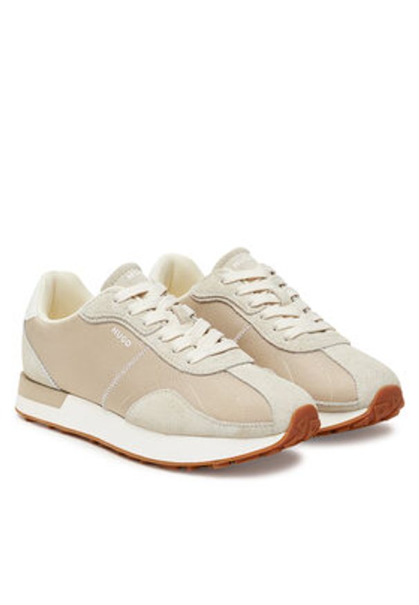 Hugo - HUGO Sneakersy Kiria 50548131 Beżowy. Kolor: beżowy. Materiał: materiał