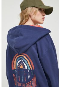 Femi Stories bluza damska kolor granatowy z kapturem wzorzysta. Typ kołnierza: kaptur. Kolor: niebieski. Materiał: materiał, dzianina. Wzór: haft #1