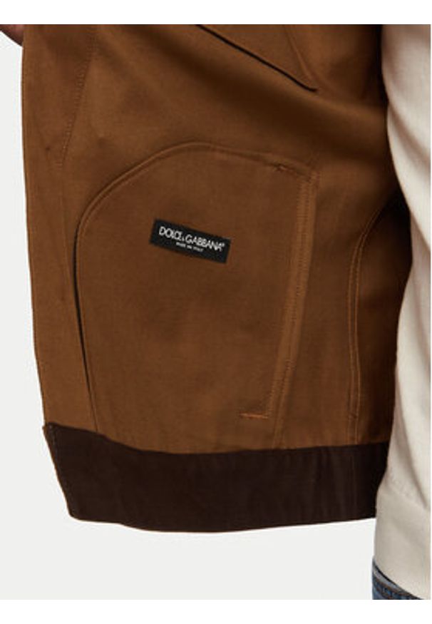 DOLCE & GABBANA - Dolce&Gabbana Kurtka przejściowa G9BJFT GI513 Brązowy Regular Fit. Kolor: brązowy. Materiał: bawełna