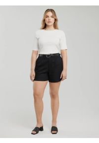Big-Star - Koszulka damska w prążek biała Alessa 100. Okazja: na co dzień. Kolor: biały. Materiał: żakard, jeans, dzianina, bawełna, prążkowany. Wzór: prążki. Styl: casual, elegancki #5