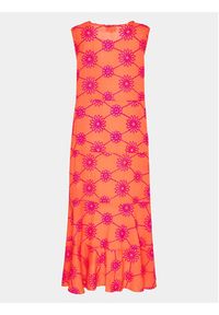 Iconique Sukienka letnia IC23 108 Pomarańczowy Regular Fit. Kolor: pomarańczowy. Materiał: bawełna. Sezon: lato #3