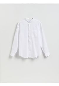 Reserved - Bawełniana koszula slim fit - biały. Kolor: biały. Materiał: bawełna