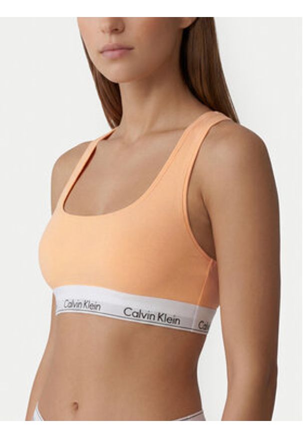 Calvin Klein Underwear Biustonosz top LV00QF8493 Pomarańczowy jasny. Kolor: pomarańczowy. Materiał: bawełna