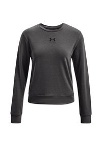 Damska bluza z kołnierzem typu crew neck Under Armour Rival. Kolor: szary, wielokolorowy, brązowy, czarny. Materiał: polar. Sport: fitness #1
