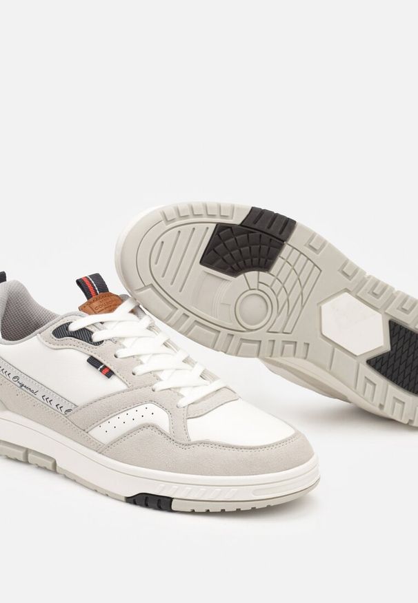 Born2be - Białe Klasyczne Buty Sportowe Sneakersy na Płaskiej Podeszwie Railin. Okazja: na co dzień. Kolor: biały. Materiał: jeans. Obcas: na płaskiej podeszwie