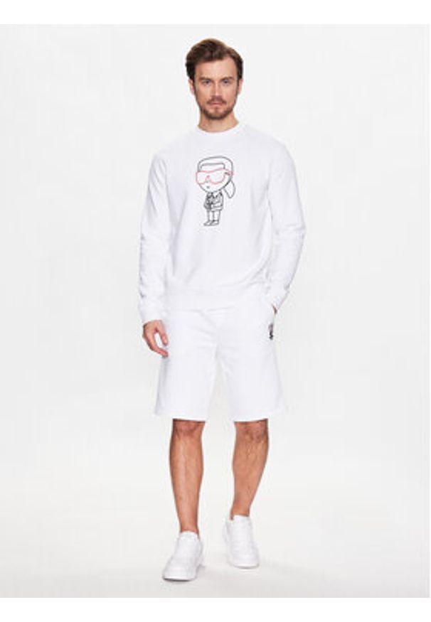 Karl Lagerfeld - KARL LAGERFELD Szorty sportowe 705423 532900 Biały Regular Fit. Kolor: biały. Materiał: bawełna. Styl: sportowy